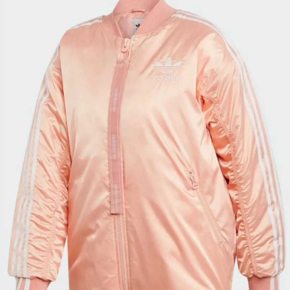 Adidas Oversized Pink Bomber Jacket Women’s Size Small